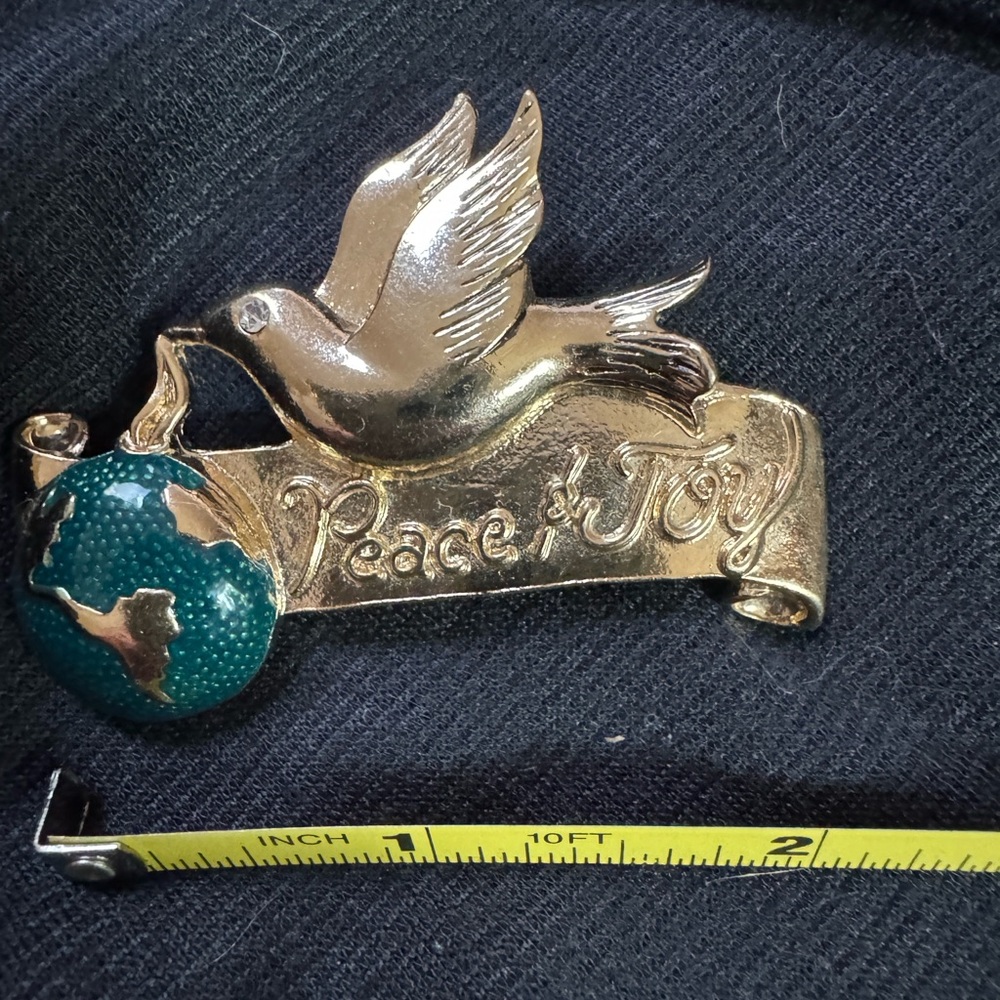 NWT.  NAPIER PEACE and JOY  Gold and Green DOVE BROOCH VINTAGE - Picture 5 of 5